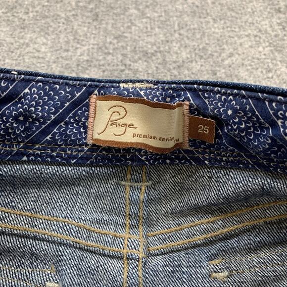 Paige Skirt Womens 25 Denim Pico Round Flap Back Pockets Straight Stretch Jean - Picture 4 of 10